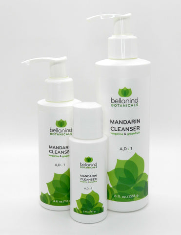 a 2 oz. and a 4 oz. and an 8 oz. bottle of Mandarin Cleanser