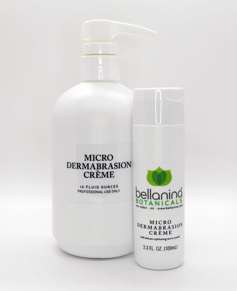 a 3.3 oz. and a 16 oz. bottle of Microdermabrasion Creme
