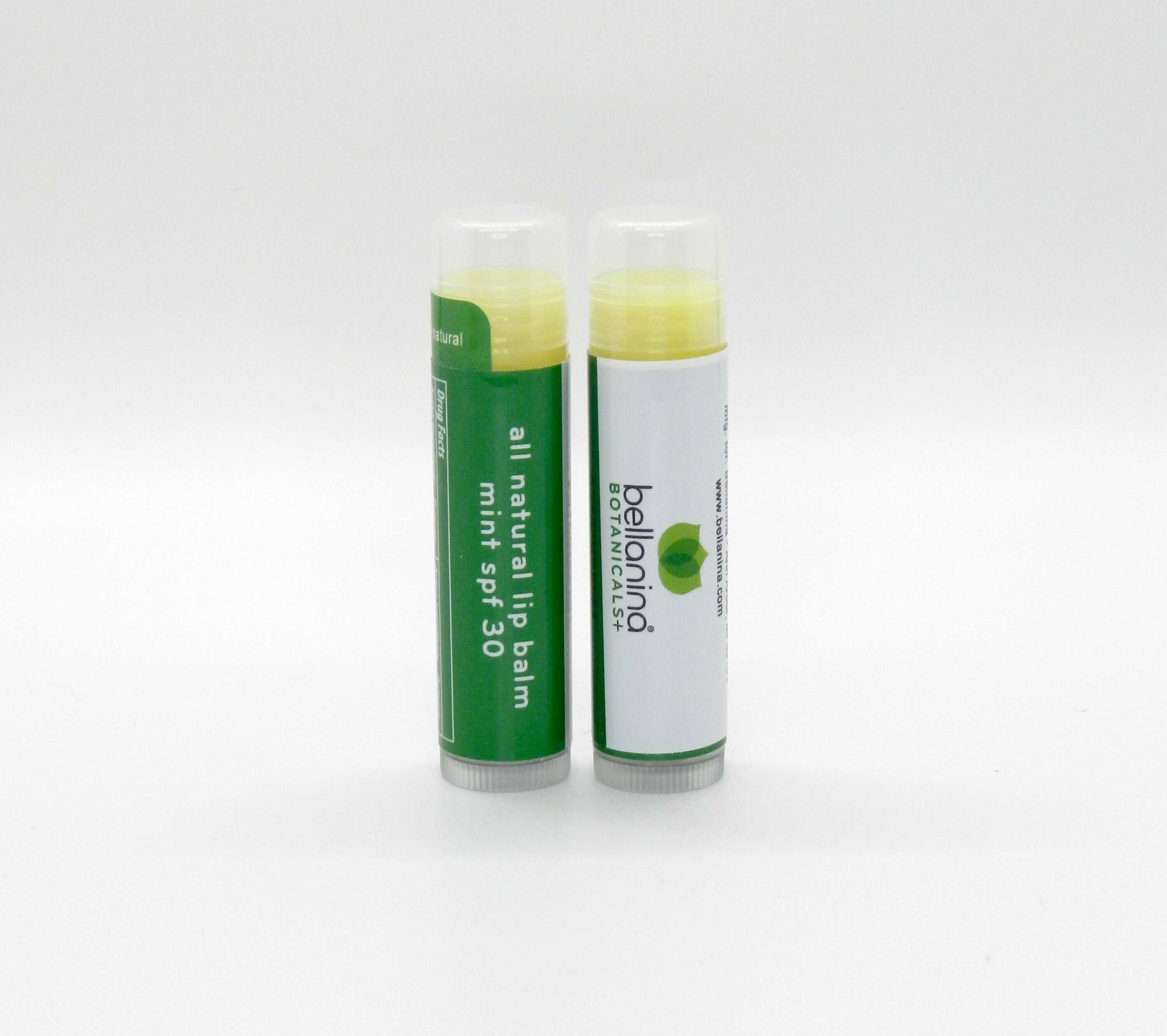 2 tubes of all natural mint lip balm with spf 30