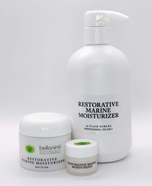 a .25 oz. and a 2 oz. and a 16 oz. jar of Restorative Marine Moisturizer