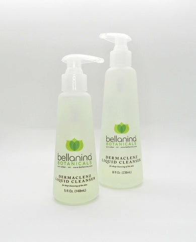 a 5 oz. and an 8 oz. bottle of Dermaclenz Liquid Cleanser