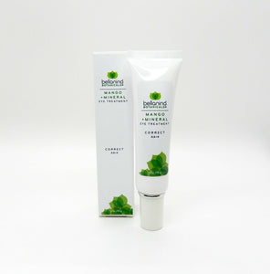 a 1/2 oz. tube and box package of Mango + Mineral Eye Treatment