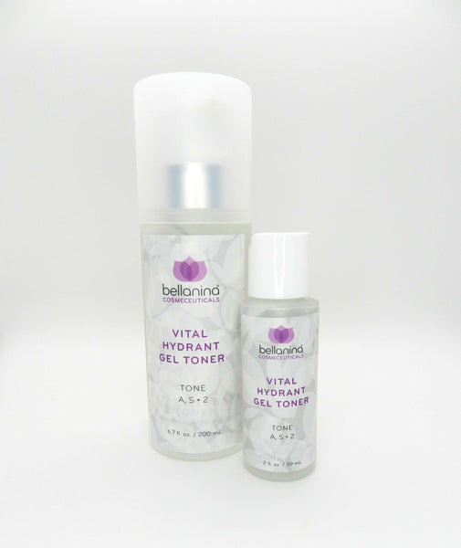 a 2 oz. and a 6.7 oz. bottle of Vital Hydrant Gel Toner